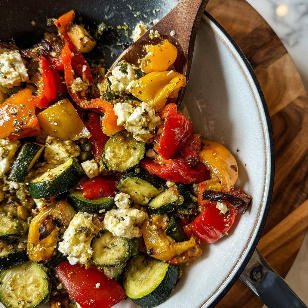 Gesund & Leicht Mediterrane Gemüsepfanne mit Feta