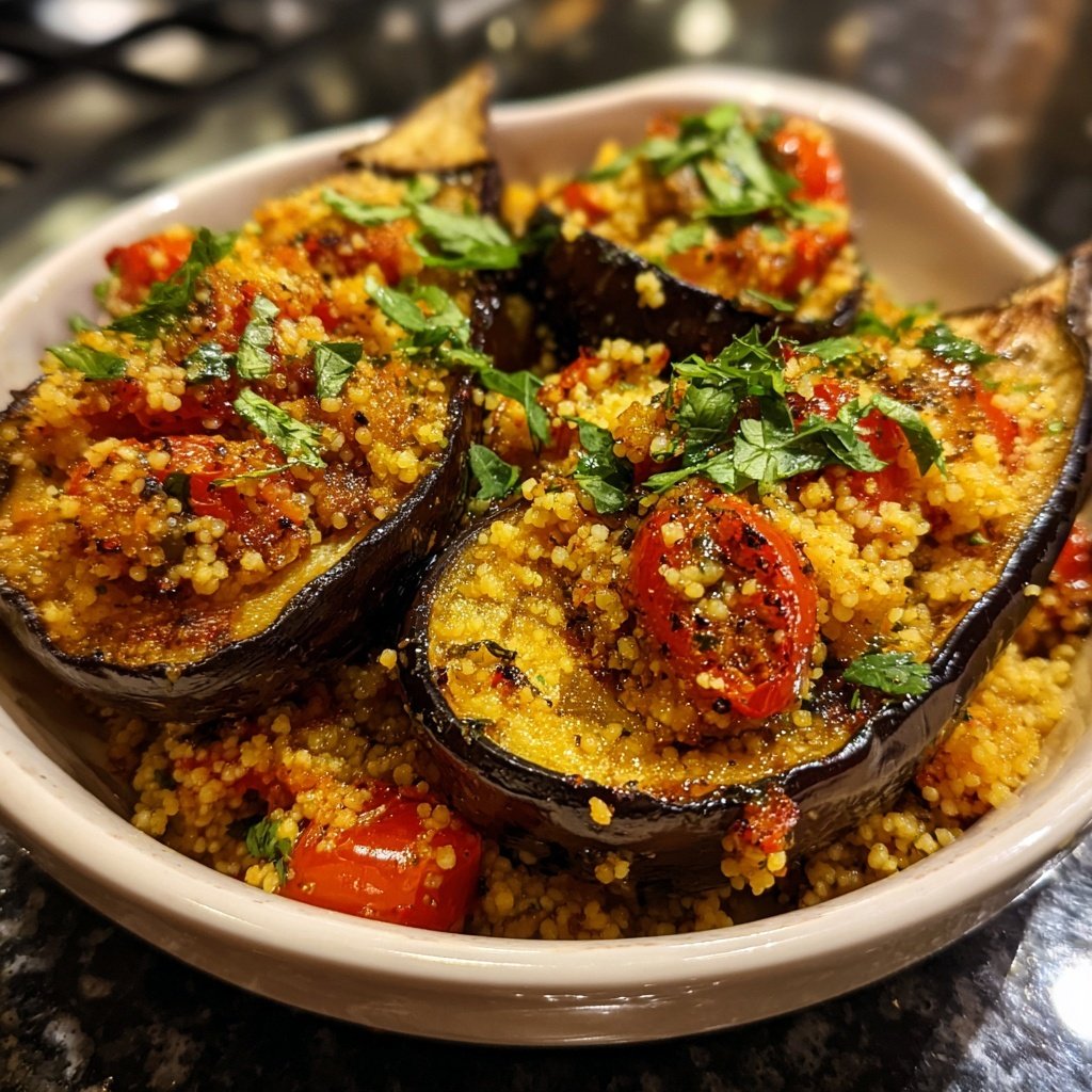 Gefüllte Auberginen mit Couscous