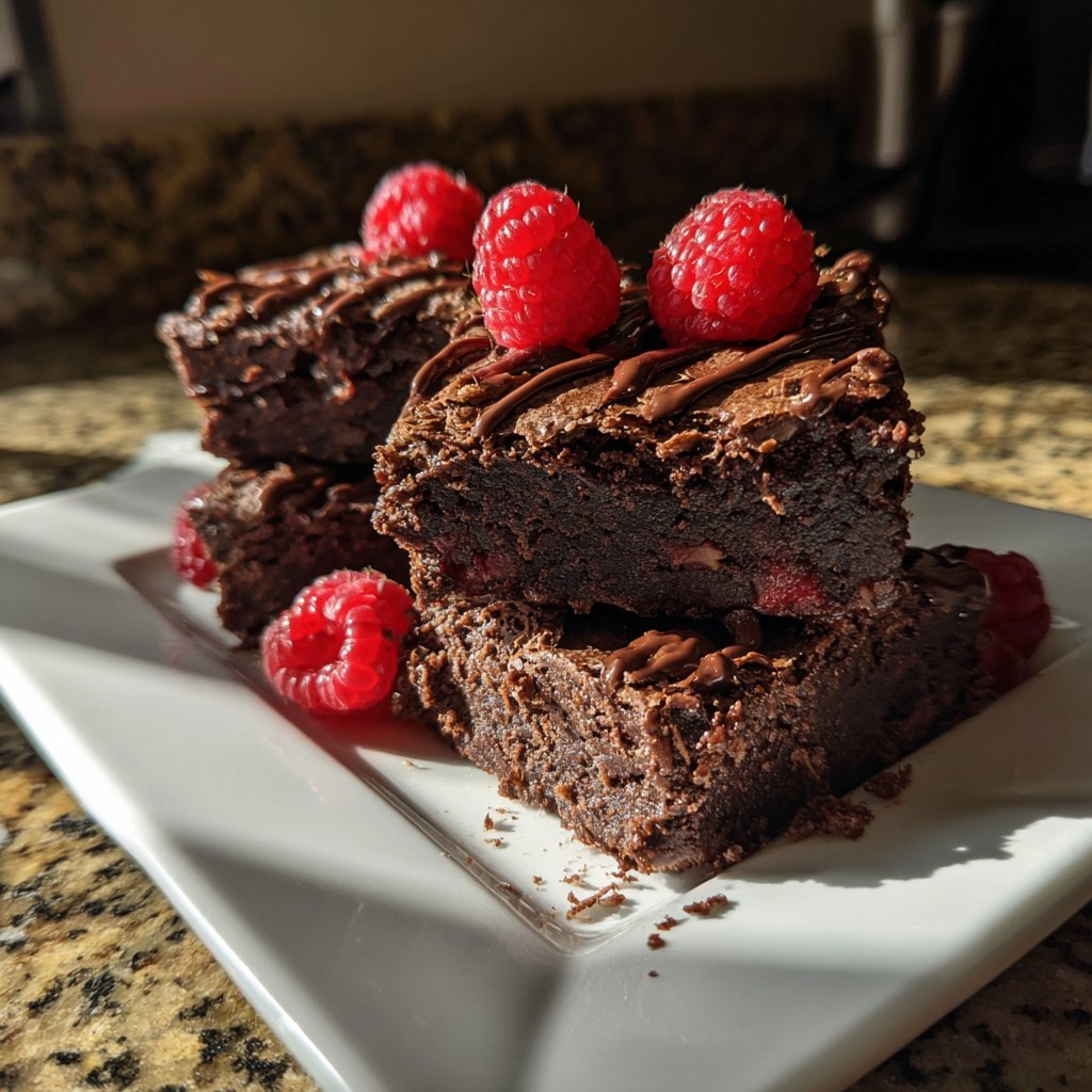 Brownies mit Himbeeren