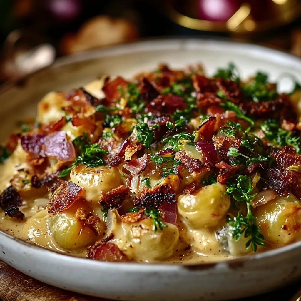 Gebackener Rosenkohl mit Speck und Senfsoße