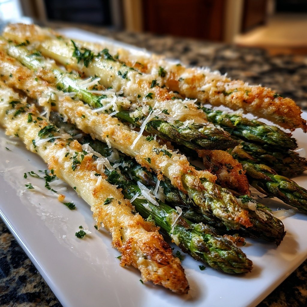 Grüner Spargel mit Parmesan
