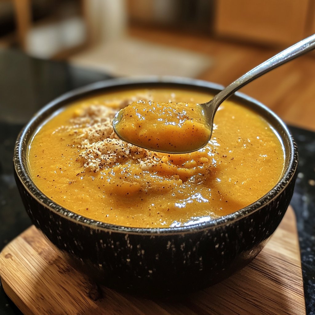 Butternut Kürbissuppe mit Ingwer und Kokos