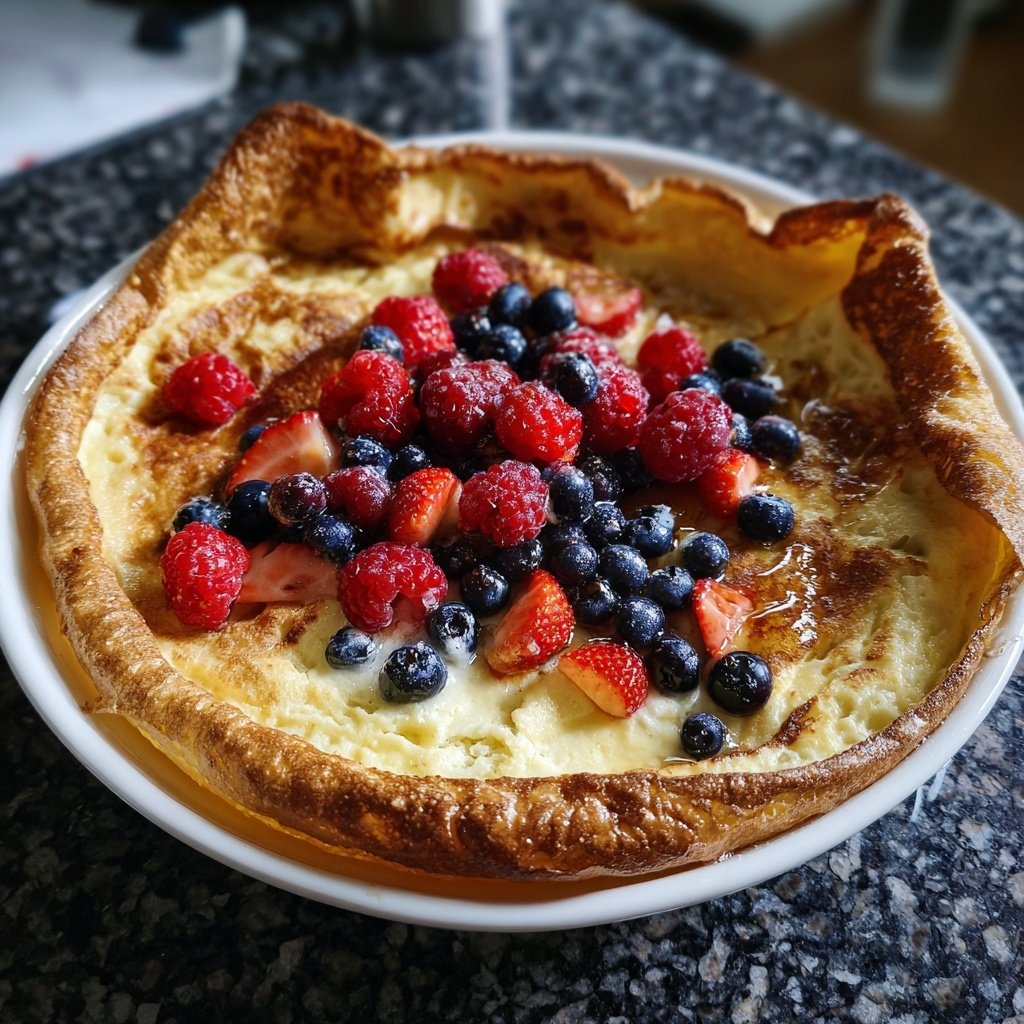Pfannkuchen mit Quark und Beeren