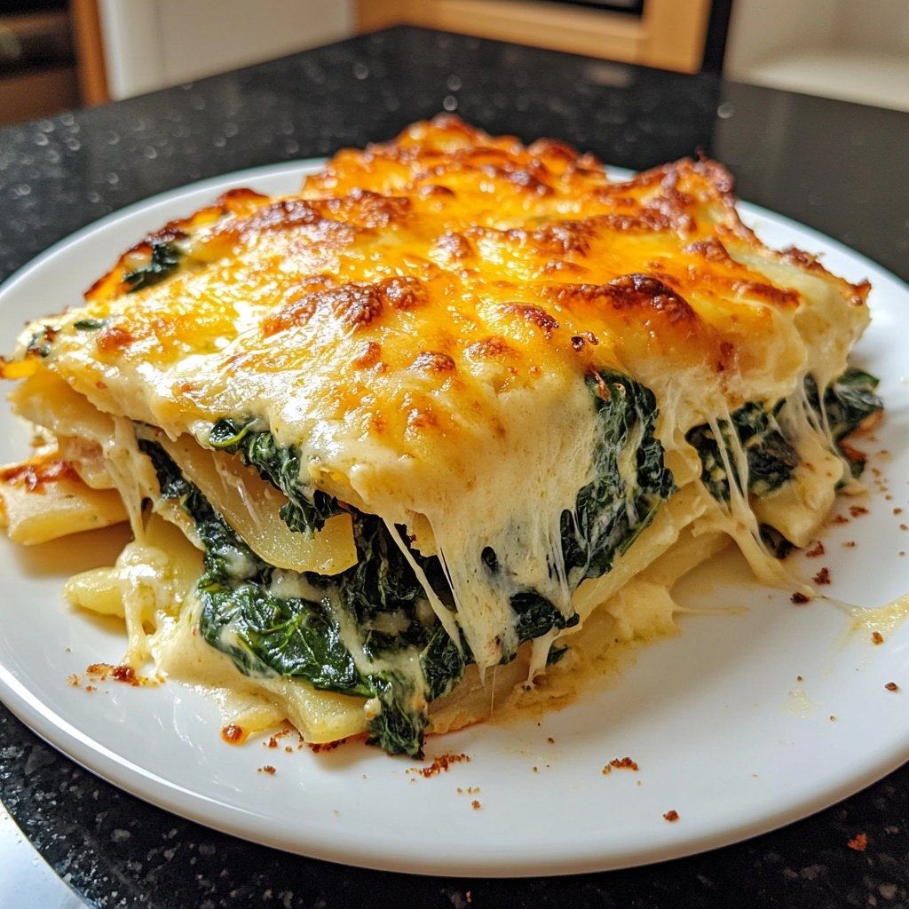 Kartoffelauflauf mit Spinat