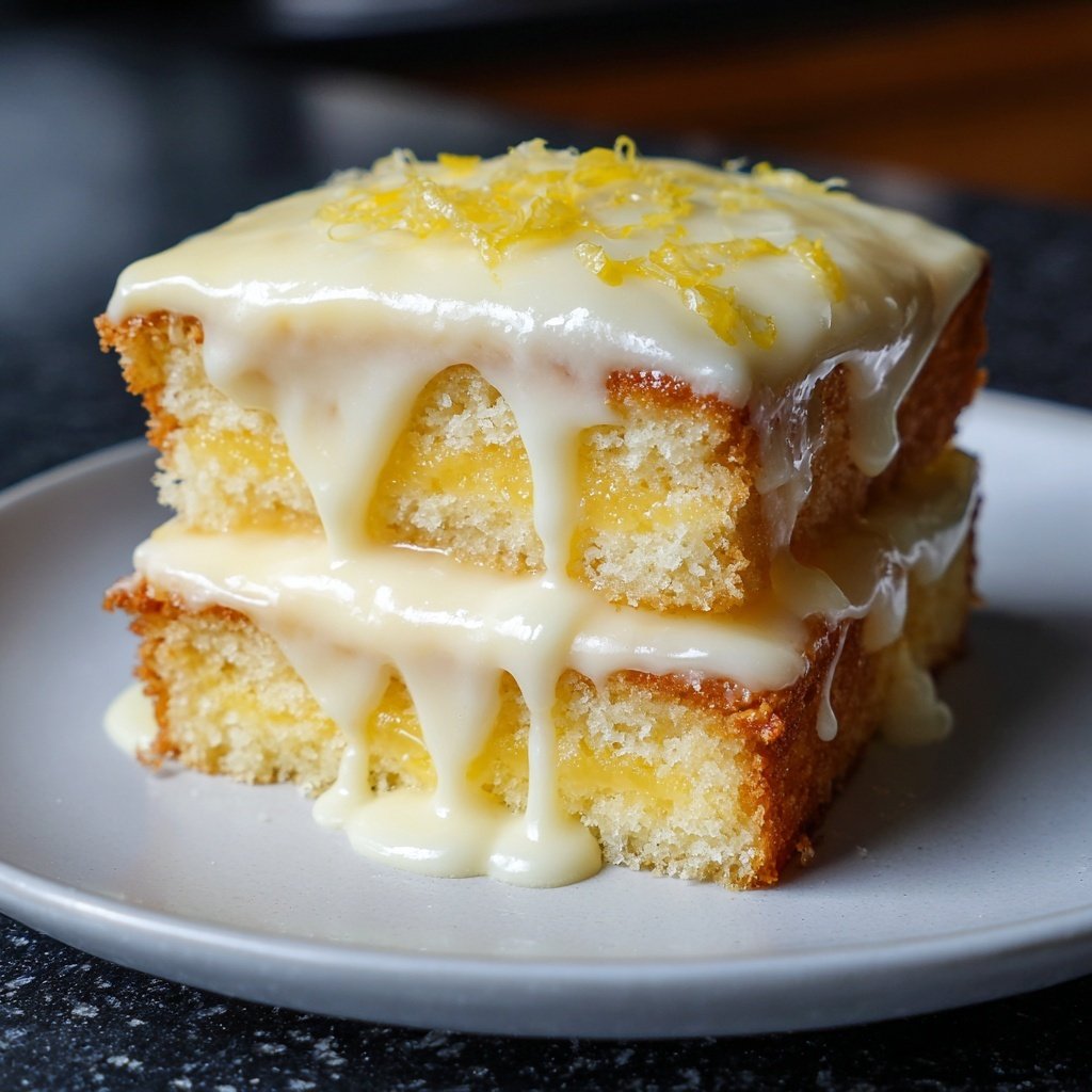Zitronenkuchen mit Zitronencreme
