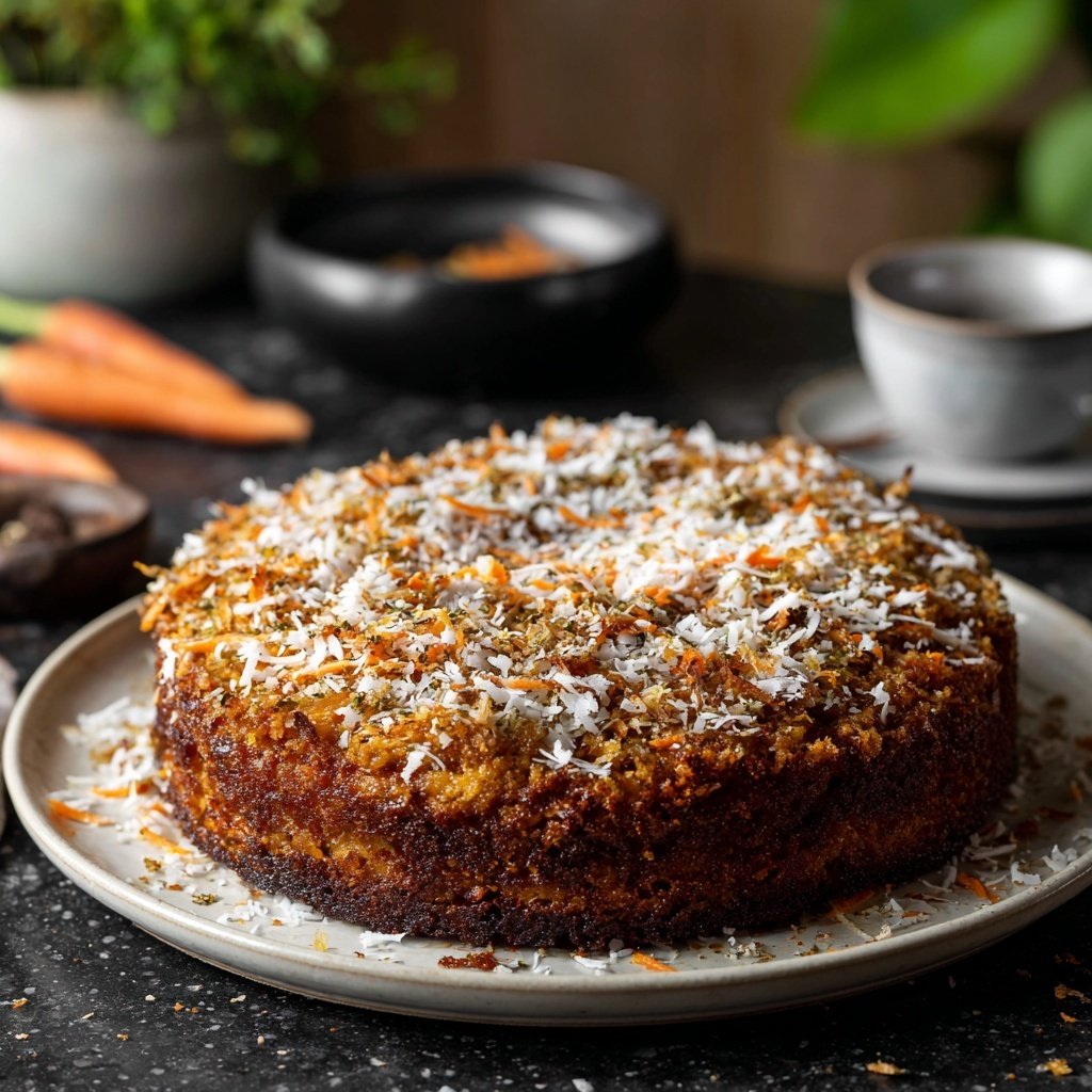 Karottenkuchen Mit Kokosraspeln